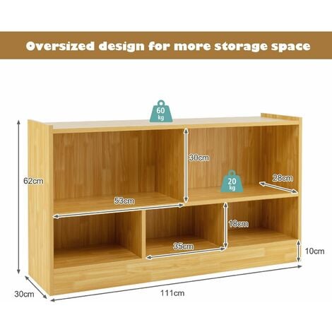 Kids Storage Shelf Unit 5-Cubby Wooden Children Bookcase Toy Storage Organizer