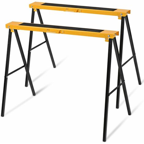 Twin Pack Folding Saw Horse Heavy Duty Sawhorses Compact Power Tools   104596769 1 