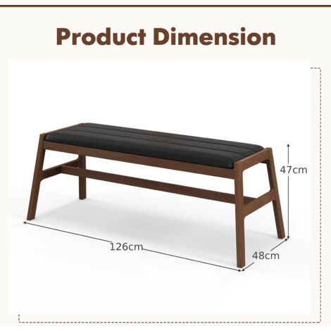 Indoor Bench Upholstered Long Bench with PU Leather Seat