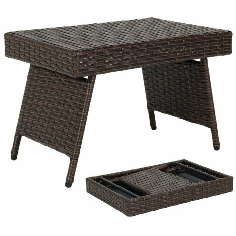 Outdoor brown wicker on sale side table