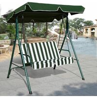 2 Seaters Garden Swing Chair Metal Hammock Cushioned Seat Lounger W/ Canopy