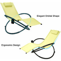 Outdoor Rocking Chair Folding Orbital Zero Gravity Lounger Patio Recliner