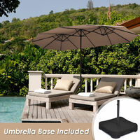 4.6m Double-Sided Parasol Outdoor Extra Large Umbrella W/ Solar LED Lights