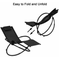 Zero-Gravity Rocking Lounge Chair Recliner Folding Garden Patio Lounger Portable