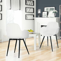Set of 2 Dining Chairs Modern Plastic Leisure Side Chair Kitchen Dining Chairs