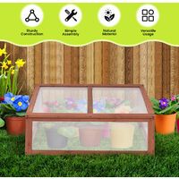 Wood Cold Frame Portable Green House Indoor Outdoor Raised Plants Bed Protection