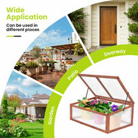 Wood Cold Frame Portable Green House Indoor Outdoor Raised Plants Bed Protection