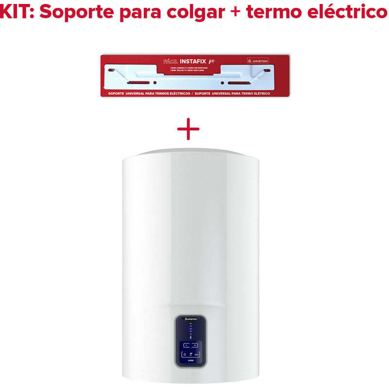 Termo eléctrico, Ariston, Lydos Eco Blu 100 litros + Soporte de pared Instafix Clase Energetica B