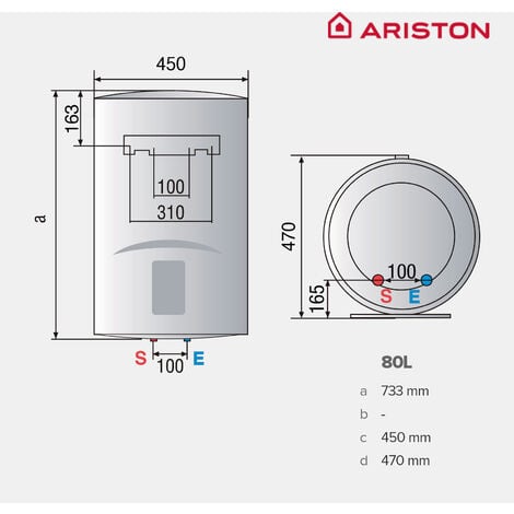Termo eléctrico, Ariston, Lydos R 80 litros, Vertical