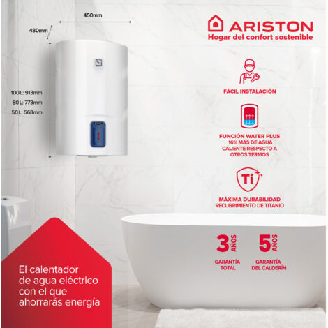 Termo eléctrico, Ariston, Lydos R 80 litros + Filtro Antical, Vertical