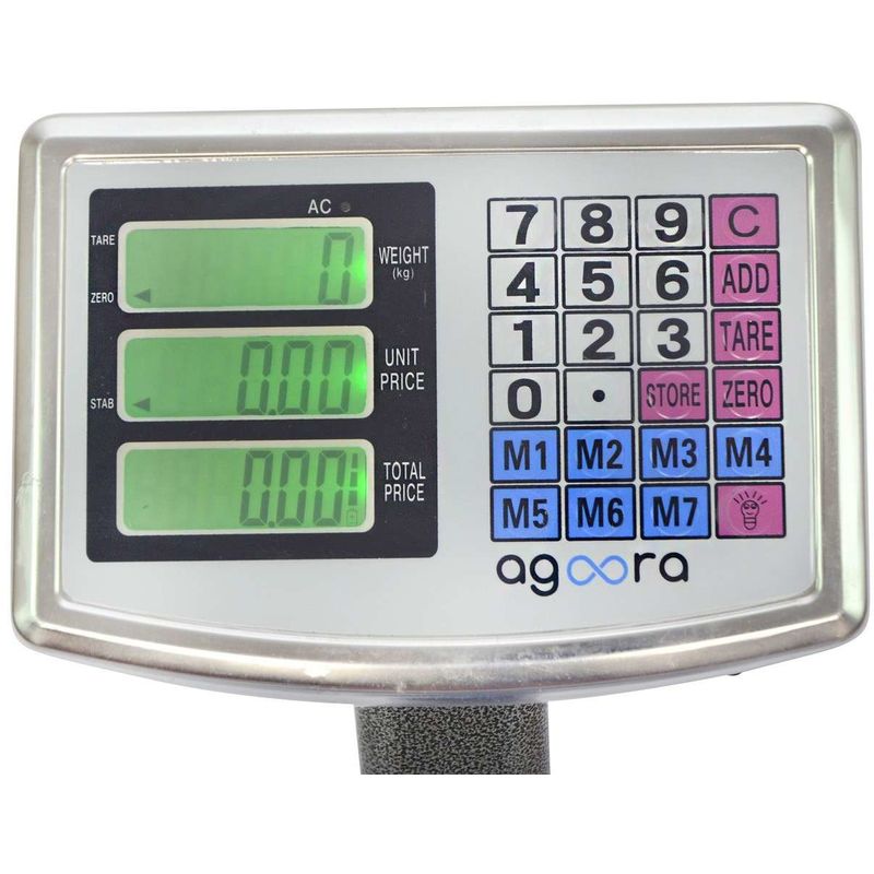 AgoraDirect - Bilancia Industriale Pieghevole 300kg/50g, Doppio Display  Digitale LCD, Bilancia A Piattaforma In Acciaio Trattato Termicamente  50x40cm, Bilancia Pesapacchi