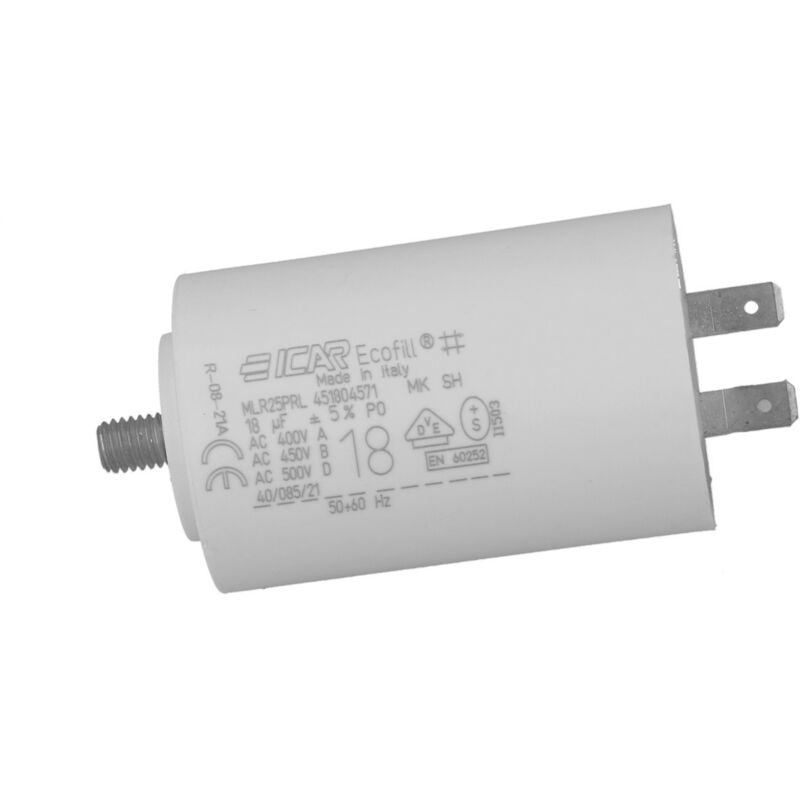 Condensateur permanent pour moteur triphasé 16μF 450V sorties faston — free download