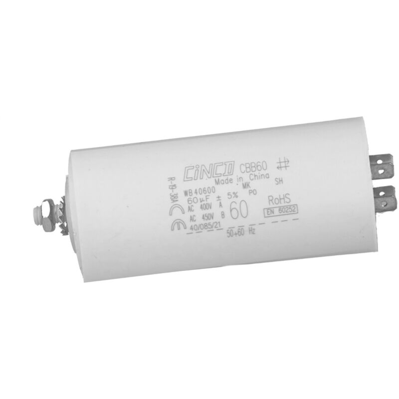 Condensateur permanent pour moteur triphasé 60μF 450V sorties faston — free download