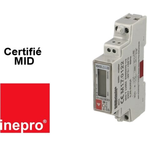 Compteur électrique monophasé multifonction 45A, certifié MID