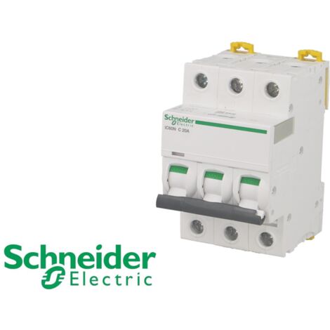 Disjoncteur modulaire tripolaire Schneider Acti9 iC60N 32A courbe C