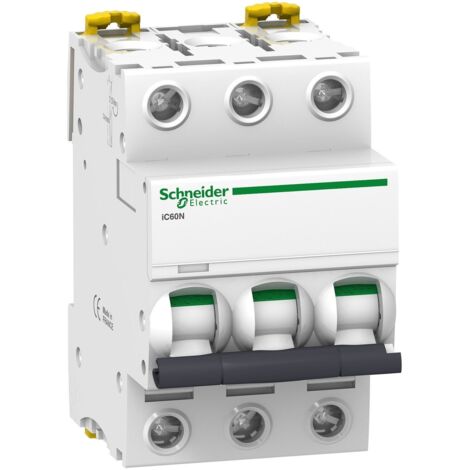 disjoncteur schneider - ic60n - 3 pôles - 2 ampères - courbe d - schneider electric a9f75302 (1/2)
