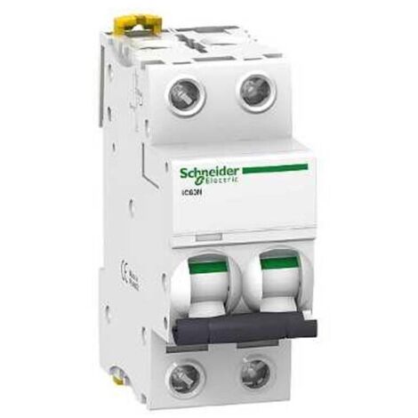 Schneider Electric Acti9 IC60N Disjoncteur 2P 10A Courbe C - 50/60Hz, Fabriqué En France, Protection Fiable