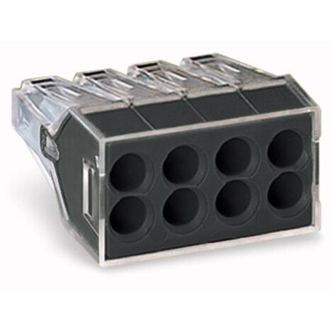 Wago – Borne de raccordement rigide 0.75-2.5 mm² – 8 pôles – Connexion rapide – Courant 24 A – Tension 400 V – Lot de 10 pièces transparent, gris - WAGO 10 PC