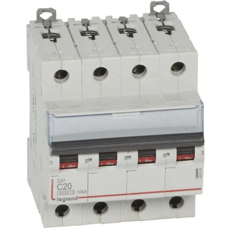 Disjoncteur modulaire tétrapolaire Legrand DX³ 20A courbe C
