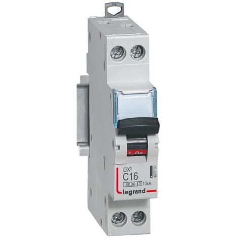 Legrand – Disjoncteur unipolaire 16A courbe C – Connexion à vis – 2 pôles – Pouvoir de coupure 10 kA – 407700 (1/5)