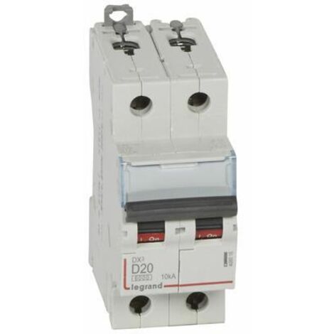 Disjoncteur modulaire bipolaire Legrand DX³ 20A courbe D (1/3)