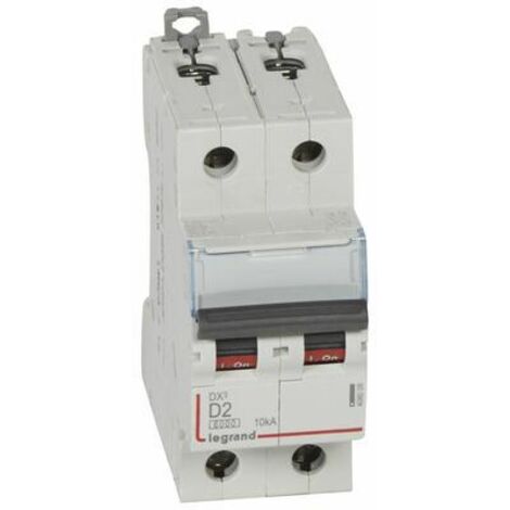 Disjoncteur DX³6000 10kA vis 2 Pôles 400V 2A courbe D 2 modules LEGRAND 408009 (1/2)