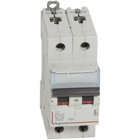 disjoncteur 10a 10ka phase neutre courbe d legrand dx3 vis / vis