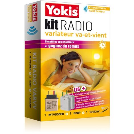 Yokis – Kit radio variation va-et-vient POWER – Récepteur radio pour motorisation – Fréquence 433MHz – Tension 230V – Portée 250m