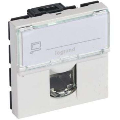 Legrand – Prise RJ45 complète catégorie 6A STP – Blindage métal – 2 modules blanc Mosaic – Pour installations réseau