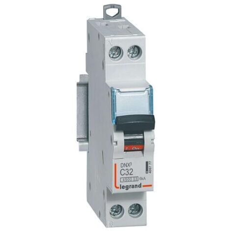 Legrand – Disjoncteur unipolaire 32A courbe C 6kA – Connexion à vis – Montage sur rail DIN – 406777 - DNX4500