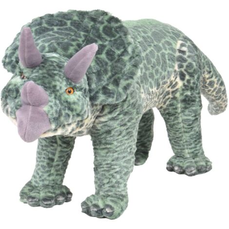 vidaXL Plüschspielzeug Dinosaurier Triceratops Grün XXL