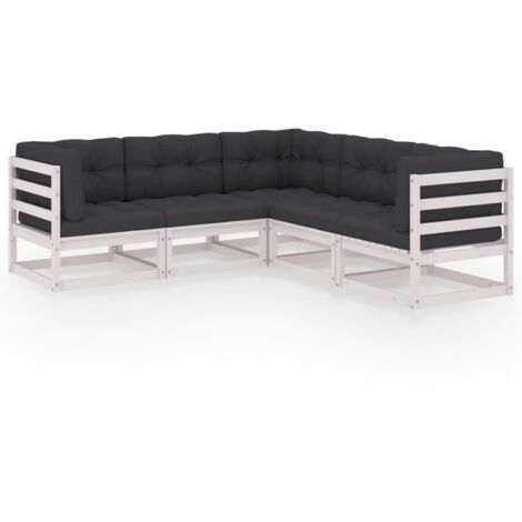 5-tlg. Garten-Lounge-Set mit Kissen Kiefer Massivholz vidaXL