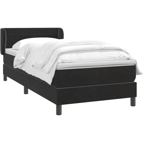 Boxspringbett mit Matratze Schwarz 80x220 cm Samt vidaXL