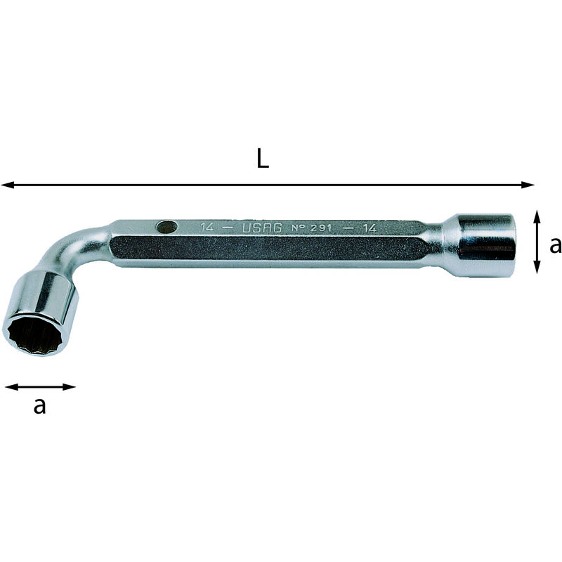 Chiave a pipa doppia pesante a bocca diritta esagonale 6 mm - Usag