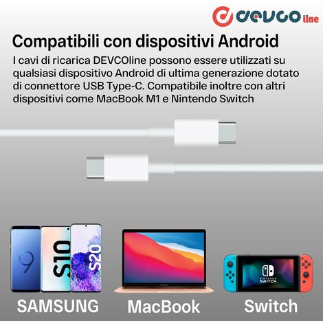 Cavo USB due connettori USB-C 2 metri - DEVCOline – AT CR 2TC2