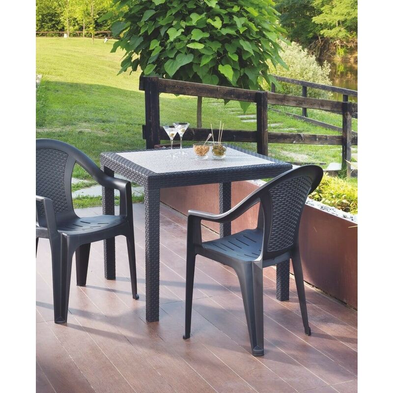 SEDIA GIARDINO PLASTICA ISCHIA Effetto Rattan 54x56x81 cm