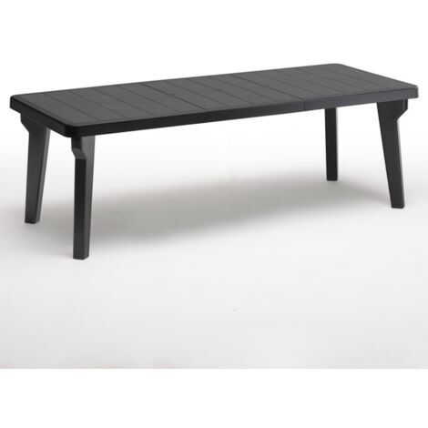 Tavolo da giardino allungabile in plastica BERG 160-220x90x74 cm - Antracite