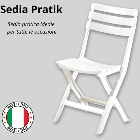 Sedia da giardino in plastica pieghevole, Pratik, Set da pz