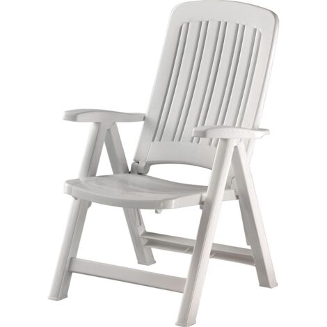 Poltrona Relax Pieghevole Milos Per Giardino | 3 Posizioni, Struttura Acciaio, Grigio Ardesia