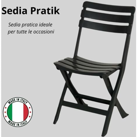 Sedia da giardino in plastica pieghevole, Pratik, Set da pz