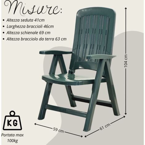 Sdraio da giardino pieghevole in plastica Poltrona per esterno