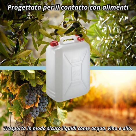 Tanica Per Acqua 15 Litri Con Rubinetto | Plastica HDPE Senza BPA | Naturale E Leggera | Per Campeggio E Emergenze - Foto 2