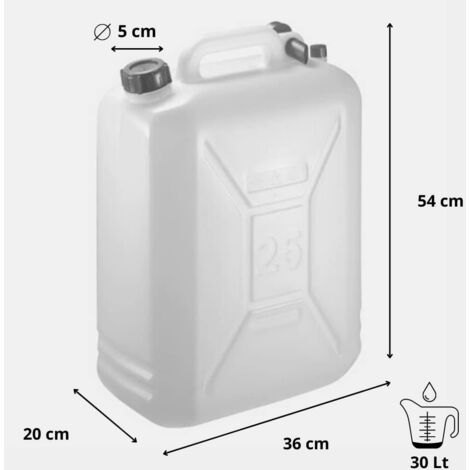 Tanica Plastica Alimentare 30 Litri - Confezione Da 4 Pezzi - Contenitore PVC PE Per Liquidi - Foto 2