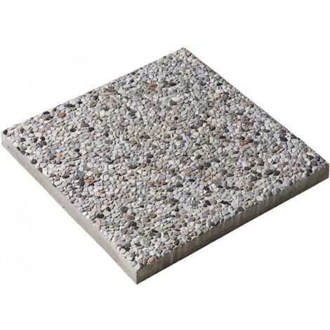 Base in cemento per ombrellone 50x50x3,5 h 20kg superfice graniglia -  TOMAINO 50x50