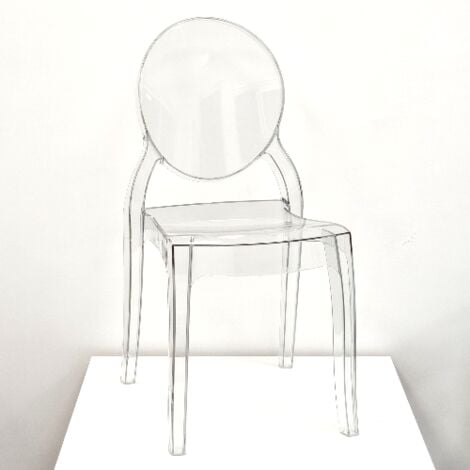 x 4 Sedia Trasparente in Policarbonato Impilabile Mod. Glass