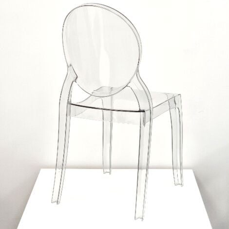 x 4 Sedia Trasparente in Policarbonato Impilabile Mod. Glass