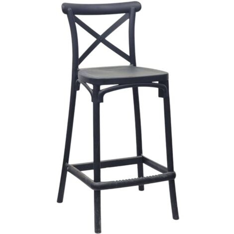 Sgabello Pompei Cross Back Vintage Nero