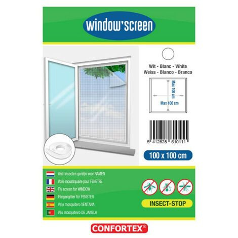 Insect screen CONFORTEX for window - 100x100 cm - White