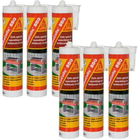 Set of 6 adhesives for assembling small stone barbecues - SIKA SikaColle BBQ - Light beige - 500g