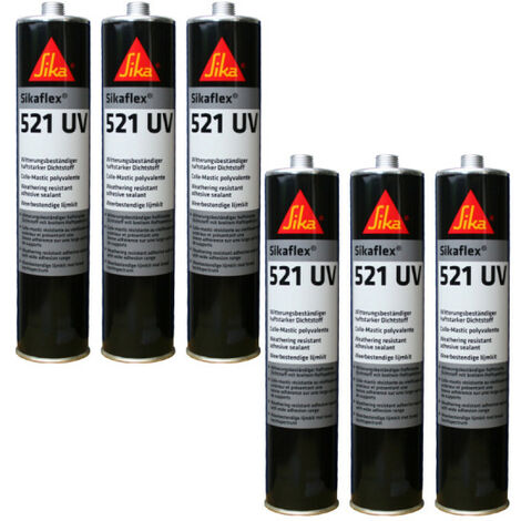 Set Of 6 SIKA Sikaflex 521 UV Hybrid Adhesive - White - 300ml